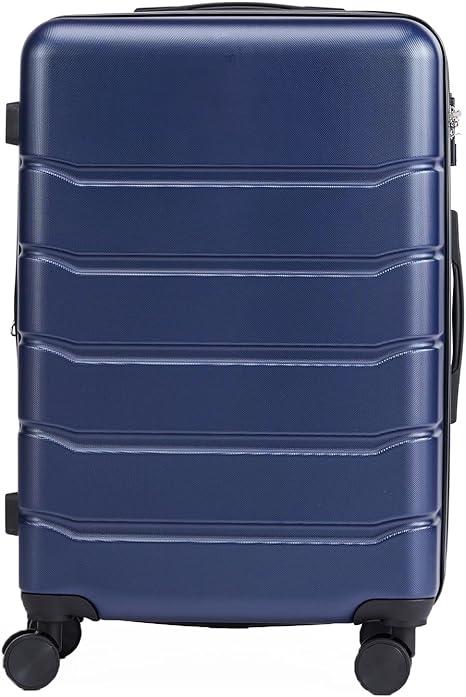 OLIXIS 24-Inch Hardside Luggage with 4 Double Spinner Wheels, Expandable and TSA Lock, Hard Shell Lightweight Roller Suitcase, Blue