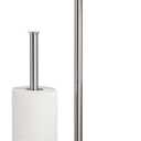 Brushed Nickel Freestanding Toilet Paper Holder with Reserve for Bathroom with Weighted Base, Modern Tissue Roll Holder Stand