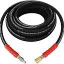 OCPTY Hot Water Pressure Washer Hose 3/8" x 50ft 6000psi 2-Braid R2 Black