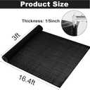 Drainage Floor Mat 3'x16'5'' Non Slip Commercial Mats 1/5'' Thick PVC Rubber Mesh Hollow Mat Entrance Mat for Wet Area Kitchen Swimming Pool Bathroom Washroom Restaurant Garage(Black, 3'x16'5''), 2'11" x 16'5"