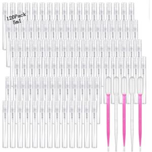QTLCOHD 120 Pcs 5 ml Spray Bottle, Mini Sample Bottles Empty, Plastic Refillable Atomizer, Fine Mist Spray for Perfume, Essential Oil Portable Bottle for Travel (5ml)