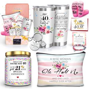 40th Birthday Gifts for Women,Happy 40th Birthday Gifts for Her Friends Mom Wife Sister Coworker,Tumblers Gifts Set for 40 Year Old Women,Funny 40 Birthday Gifts Ideas