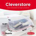 Rubbermaid Cleverstore 71 Qt Clear Storage Bins with Lids, 4-Pack, Stackable, BPA-Free