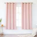 KEQIAOSUOCAI Baby Pink Curtains 63 Inch for Girls Room - Thermal Insulated Room Darkening Grommet Window Curtains for Kids Nursery Bedroom, 2 Panels, Pink, 52 by 63 Inches Long