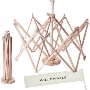 WILLOWDALE Yarn Swift Winder for Knitting and Crocheting, Adjustable Wooden Umbrella Yarn Swift