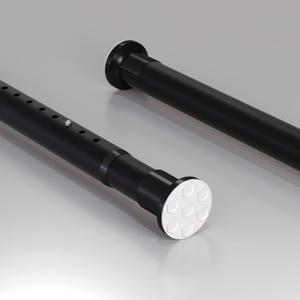 Homease Tension Shower Curtain Rods 43.3-63 Inch Room Divider Never Rust Adjustable Spring Rods for Window Bathroom Balcony Storeroom Laundry Non-slip No Drilling Easy to Install Black Matte