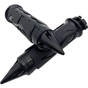 1" Motorcycle Handlebar Grips Bar Grip 24.5mm 26mm Thruster Grip for Harley Yamaha Suzuki by D1M (Black)