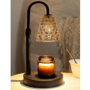 Candle Warmer Lamp with Timer Dimmable, Birthday Gifts for Women Mom, House Warming Gifts New Home Decor, Wax Melt Warmer for Jar Candles with 2 Bulbs (Black)