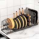Pot and Pan Organizer Rack for Cabinet, 3 Expandable Pot Lid Organizer Holder with 12 Adjustable Compartment for Kitchen Cutting Board, Pan Lid, Cabinet Cookware Baking