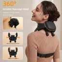 Imitated Massage Tools Portable Shiatsu Neck and Back Massager Back Massager, Electric Deep Tissue 4D Kneading Massage, Simulated Human Relax Muscle Tension Relief an Black