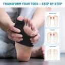 2PCS Bunion Corrector for Women & Men, Adjustable Toe Straightener for Hallux Valgus Wear with Shoes or at Night for Overlapping Toes & Hammertoe Relief(1, Black)