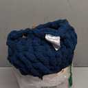 Negwoo Chunky Knit Throw Blanket, 30''*40'' Knitted Throw Chenille Yarn for Bed Couch, Handmade Peacock Blue Crochet Big Thick Blanket, Machine Washable Cute Comfy Blanket for Home Decor