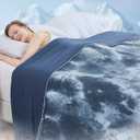 Cooling Comforter Twin Size, Double Sided Cooling Blankets for Hot Sleepers, Soft Breathable Lightweight Summer Cooling Comforter for Night Sweats Absorbs Body HEA