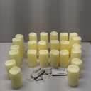 Enido 24 Pc Flameless LED Candles with Remote & Timer, Outdoor Waterproof, Flickering Electric Warm Lights for Cozy Home & Holiday Romantic Decor, Battery Operated (D 2.2 x H 4/5/6 (Ivory)