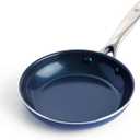 Blue Diamond 8" Nonstick Frying Pan Skillet, Diamond Infused PFAS-Free Ceramic, Dishwasher & Oven Safe, Stainless Steel Handle, Durable Non Toxic Metal Utensil Safe, Egg & Omelet Pan, Blue