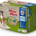 Four Paws Wee-Wee Superior Performance Bamboo Pee Pads for Dogs, Earth Friendly Dog & Puppy Potty Training Pads, Crate Liners, Housebreaking Supplies, 22" x 23" (50 Count)
