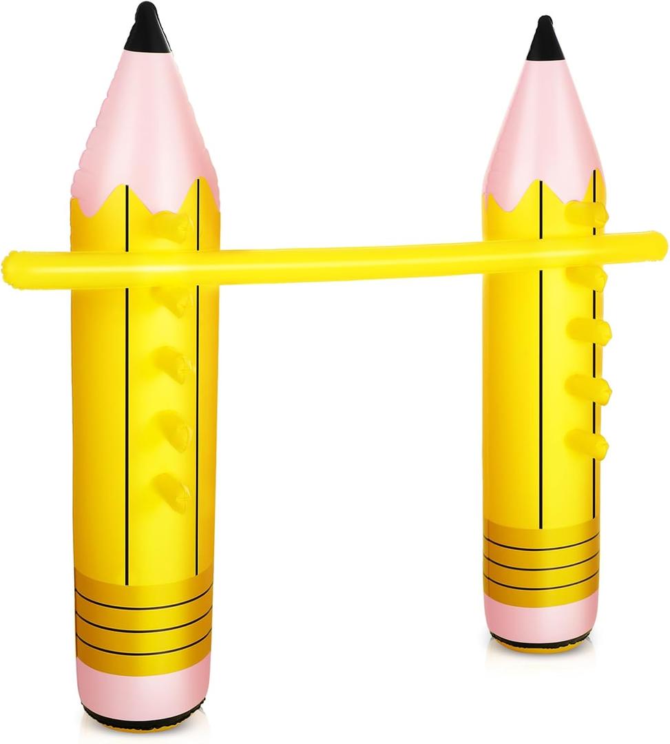 Jenaai Inflatable Pencil Limbo Game for Kids Back to School Limbo Stick Limbo Pole Fun Inflatable Pencil Decoration Giant Prop Birthday Party Games for Kids School Student Classroom Home Decor