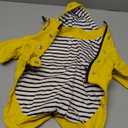Dog Zip Up Raincoat with Reflective Buttons, Rain/Water Resistant, Adjustable Drawstring, Removable Hood - Yellow - Medium
