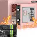 Cash Safe, 0.23 Cu Ft Pink Safes for Money, Small Fireproof Safe Box for Home Office, Cute Security Box with Fireproof Bag, Safety Box for Jewelry, Cash & Documents, Ideal Gift Choice