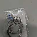 RKKOJJO 925 Sterling Silver Ring 3 Piece Set Engagement Ring Cubic Zirconia Ring Gemstone Rings Blue Diamond Ring Statement Ring Eternity Band Wedding Rings for Women Size 8 (US Code 8)