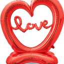 Heart Balloons, 1Pcs 58In x 50In Large Red Heart Love Standing Balloons for Birthday Wedding Valentines Day Decorations Decor Galentines Day Decorations