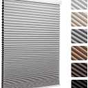 MYshade Cordless Blackout Cellular Shades, 1.5" Honeycomb Window Blinds for Bedroom & Nursery, Thermal Insulated, Noise Reducing, Privacy Shades, Inside or Outside Mount (35" W x 64" H, Grey)