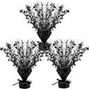 Crowye 3 Pieces Metallic Foil Spray Centerpiece Birthday Table Decoration Star Burst Centerpieces Graduation Table Decor for Birthday 2026 Party Holiday(Black)