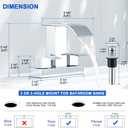 Chrome Bathroom Sink Faucet 2 Handles with Pop up Drain - Waterfall Bathroom Faucet Set 4 inch 2 or 3 Holes Centerset Mixer Tap Faucet with Supply Hoses for Bathroom Vanity Sink Vessel Basin