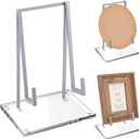 Shimeyao Metal Display Easel Stand Clear Tabletop Easel Stand Modern Abstract Tabletop Display Holder for Books Plate Photo Frame Artwork Record Albums( 8 x 5 x 3 Inch)