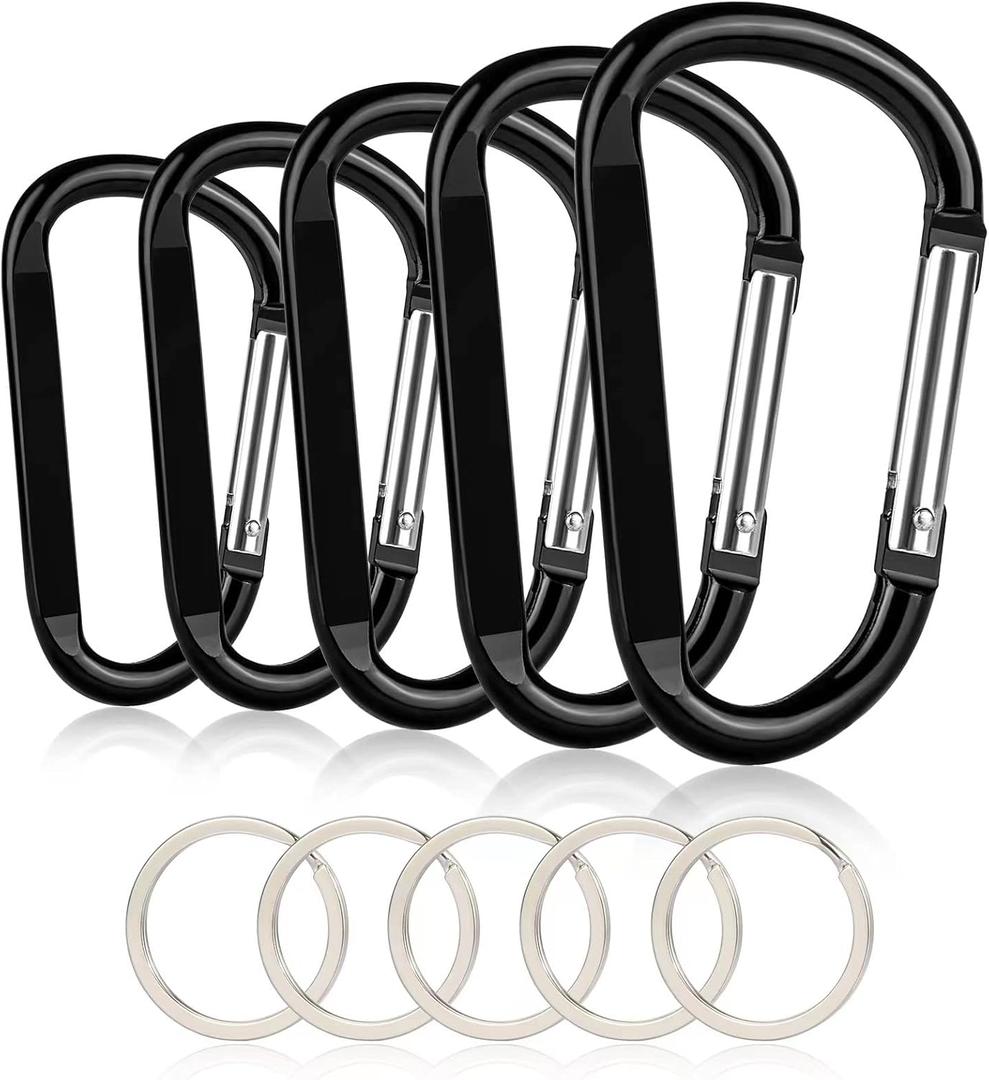 Carabiner Caribeaner Clip,Extra Large 4" Aluminum Carabeaner Keychain Hook,Spring Snap Key Chain Clip