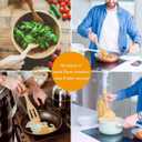 Bamboo Kitchen Utensils, 6 pcs Nonstick Spatula Tools with Handles, Heat Resistant Spatula Set, Non-stick Cooking Utensil, Premium Wooden Spoon Sets