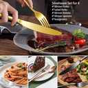 20 Pcs Silverware Set, Stainless Steel Flatware Set for 4, Kitchen Tableware, Cutlery Utensil Include Knives, Forks, Spoons, Dishwasher Safe