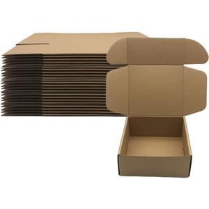 14x10x3inch Shipping Boxes Pack of 20 Brown Corrugated Cardboard Box Mailer Boxes For Packaging Small Business Shipping, Recyclable Moving Storage Mailing Boxes Bulk Book Literature Gift Giving 