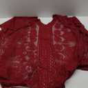 Sexy Elegant Lace Beach Cover Up for Women, Bathing Suit Cover Up, V-Neck Swimsuit Coverup for Poolside, Seaside and Party (Red 2)
