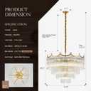 31.8" Large Modern Glass Gold Chandelier Light Fixture Luxury Glam 4-Tier Crystal Chandeliers for Dining Room 18-Light Round Hanging Ceiling Pendant Lighting for Living Room Bedroom Foyer