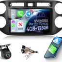 Upgraded 4GB+128GB Car Radio Stereo for VW Tiguan 2006 2007 2008 2009 2010 2011 2012 2013 2014 2015 2016 with Wireless Carplay/Android Auto, Incell Screen/EQ/5G WiFi/GPS/SWC + AHD Rear View Camera