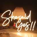 SYLHOME She Said Yes !! Led Neon Light Up Sign Propose Engagement Marry Me Wedding Party Wall Decor Sign Bachelorette Bridal Shower Party Warm White Bedroom Sign 15.8"X10.2" USB 5V