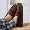 Fruit of the Loom Men's Fruit of the Loom Men's Moccasin, Indoor/Outdoor Slipper, Memory Foam (Brown), L 11-12