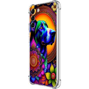 Galaxy S23 Plus Case,Colorful Mandala Dog Flower Drop Protection Shockproof Case TPU Full Body Protective Scratch-Resistant Cover for Samsung Galaxy S23 Plus/S23+