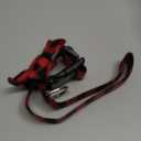 Malier Christmas Dog Collar with Bow tie, Classic Buffalo Plaid Dog Collar with Buckle Adjustable Collar for Small Medium Large Dogs Puppy (L, Red & Black Plaid)