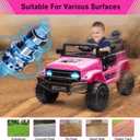 Garvee 12V Kids Ride On Truck Car with Remote Control - Electric Ride On Toys for Toddlers, Spring Suspension, 3 Speeds, LED Lights, Bluetooth Music & Parent Safety Brake