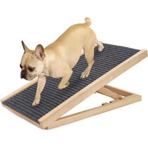 Pet Stairs Dog Steps Pet Slope Adjustable Wooden Pet Stairs Portable Foldable Dog Safety Ramp,Wooden Pet Ramp/Ladder for Small Medium Dogs