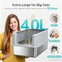 WoofiGo XL Stainless Steel Litter Box, High Sided Litter Pan for Big Cats