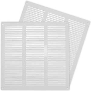 Repa Market 2-Pack 12x12 Inch Air Vent Cover/White Galvanized Steel Louvered Grill Cover with Mesh Screen/Wall or Ceiling Vent/Durable Flush Mount HVAC Register for Indoor and Outdoor Ventilation