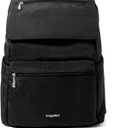 Baggallini Flap Laptop Backpack - 15"x11" Lightweight Work Travel Bag w/Luggage Sleeve & RFID