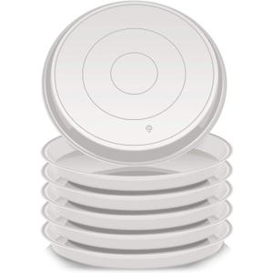 VUWEZ 6 Pack of 25 inch Plant Saucer, Plant Tray 25 Inch Round, Plant Saucers for Indoors, Plant Trays for Pots, Flower Pot Saucers, Pot Saucers for Planter 19-26" (25", White)