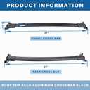 Roof Rack Cross Bars Compatible with 2010-2017 Chevy Equinox & Terrain, Aluminum Crossbars Cargo Carrier Rooftop Luggage Kayak Bicycles Canoe Snowboard