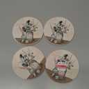 Absorbent Coasters With Natural Cork Backing