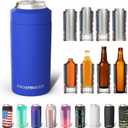 Frost Buddy Universal Can Cooler - Fits All - For Regular 12 & 16 oz or Slim-Size Bottles - Insulated Double-Walled Stainless Steel (Royal)