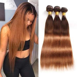 26 28 30 Inch Light Brown Human Hair Bundles T4/30 Dark Brown Bundles Ombre Brown Straight Bundles Human Hair Brazilian Remy Hair Grade 8A Tow Tone Human Hair Weaves 3 Bundles For Black Women (T4/30 Straight Human Hair 3 Bundles)